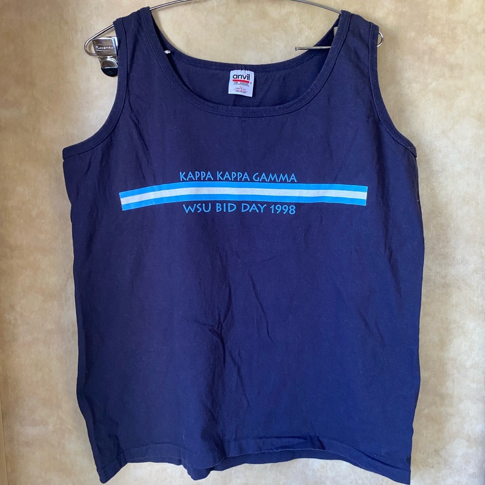 Anvil VTG WSU Tank Top Lot (3) Classic Sleeveless Style Kappa Kappa Gamma Large